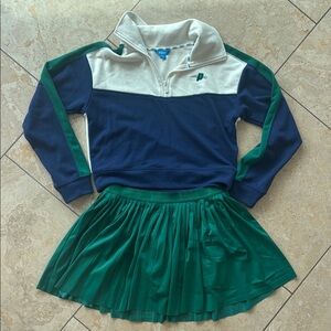 Prince Navy and Cream Sweatshirt and Green matching skirt